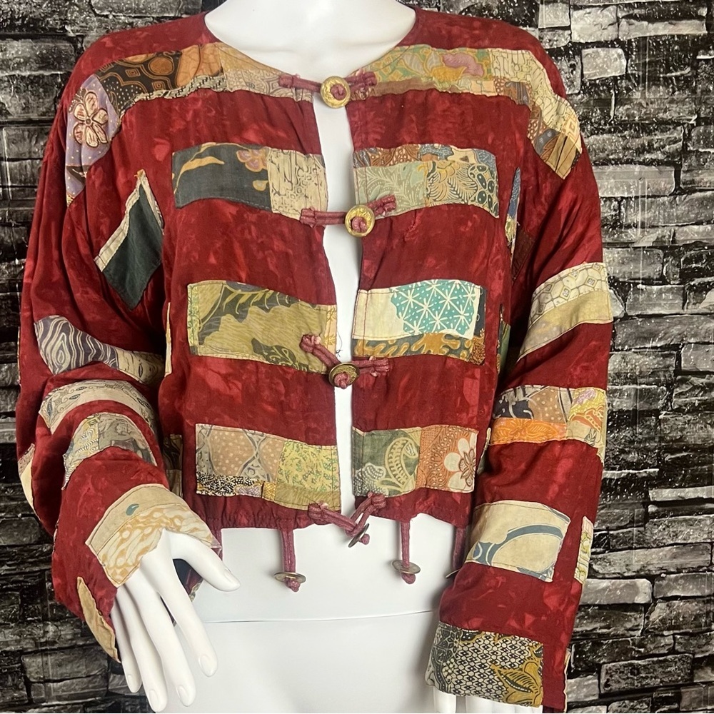 Vintage Vibrant Patchwork Jacket With Unique Butt… - image 1